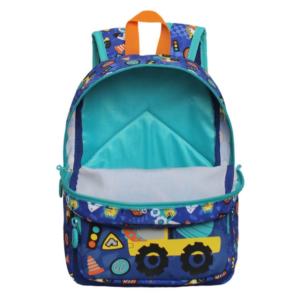 Mochila Infantil Niño Pop Dino Constructor Azul Head-2