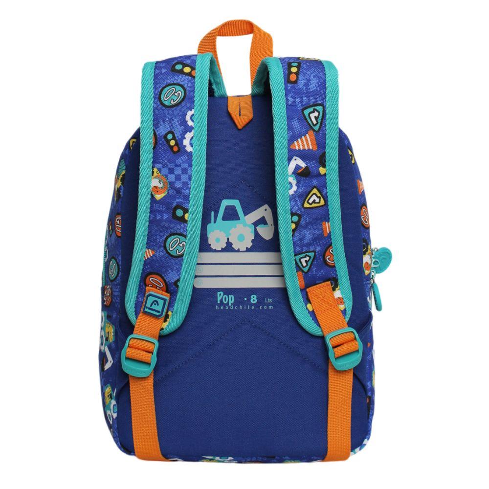 Mochila Infantil Niño Pop Dino Constructor Azul Head-4