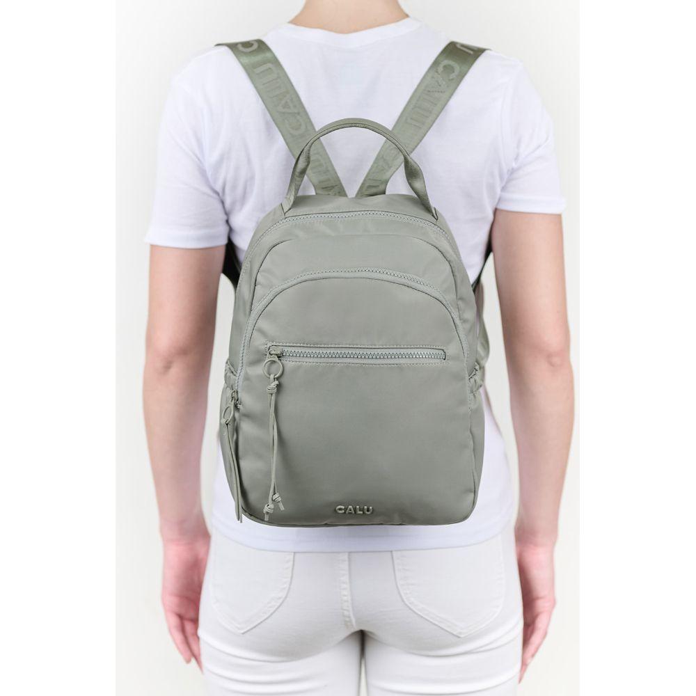 Mochila Mujer Alberta Microfibra Verde Calu-5