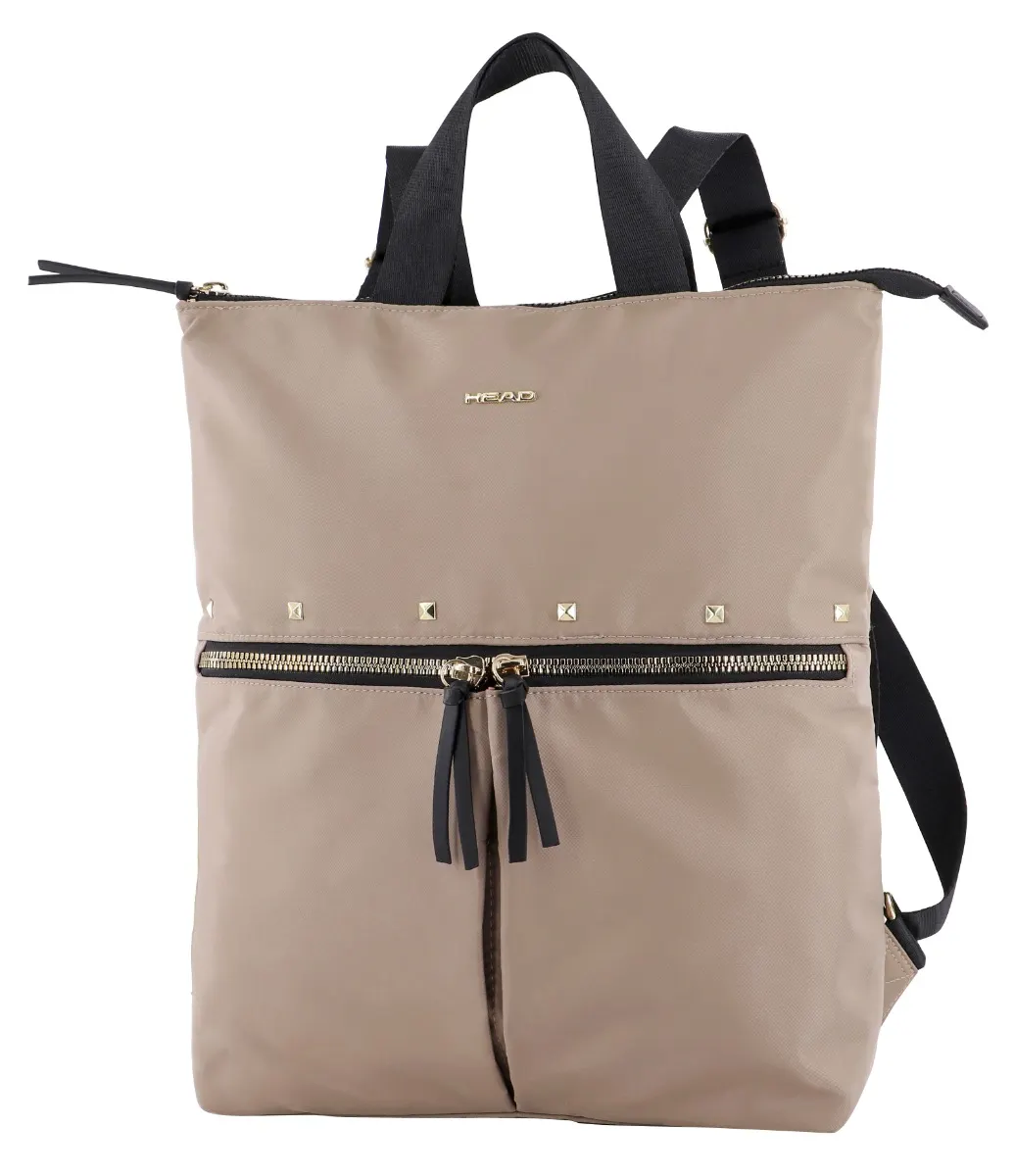 Cartera Mochila Ejecutiva Silver Tachas Beige Head-0