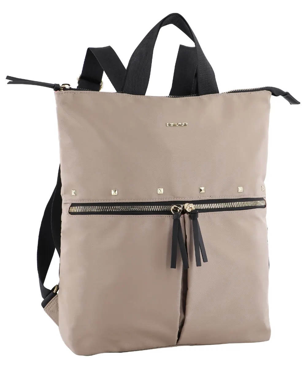 Cartera Mochila Ejecutiva Silver Tachas Beige Head-3