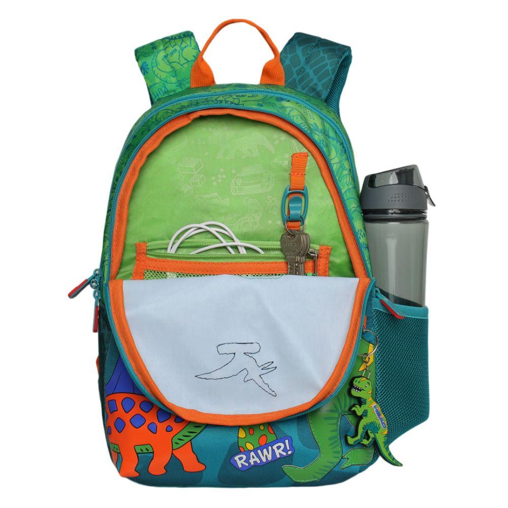 Mochila Infantil Niño Bionica Dino Verde Head-2