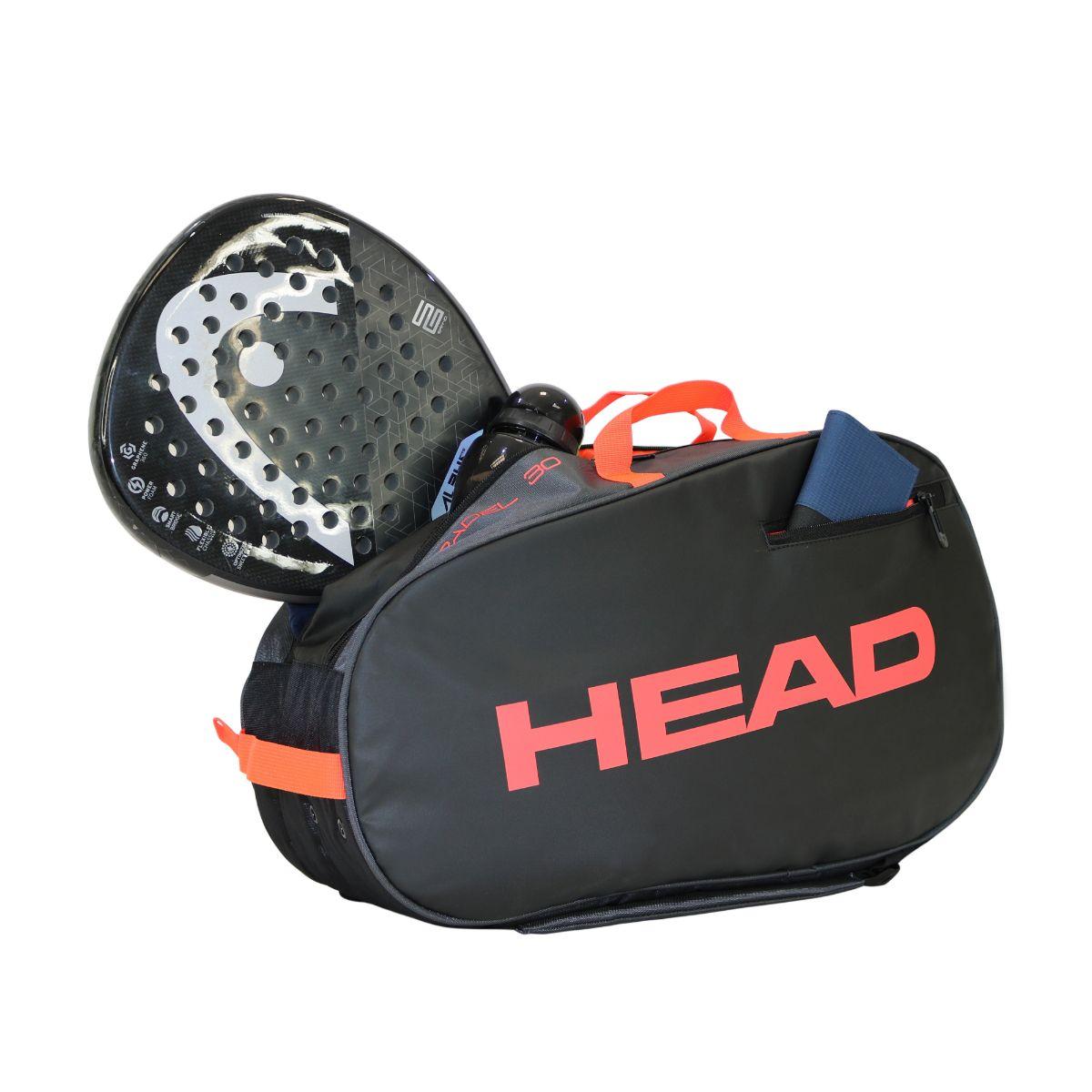 Bolso Paletero Pro Padel 30 Negro Rojo Head-2