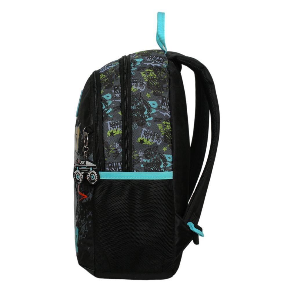 Mochila Infantil Niño Bionica Monster Truck Negro Head-9