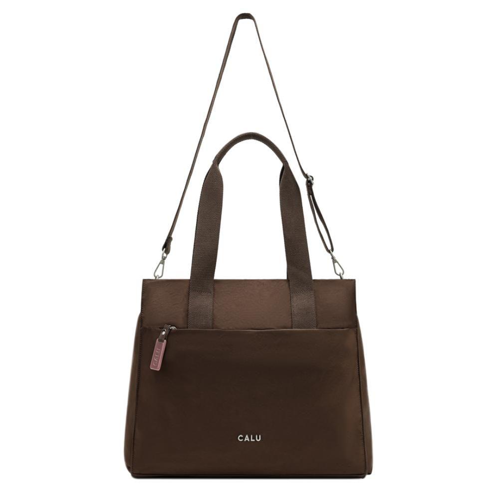 Cartera Tote Porta Laptop 14" Augusta Café Calu-2