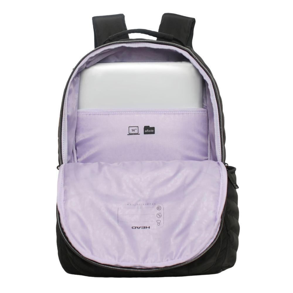 Mochila Mujer Microfibra Impreza Negro Head-2