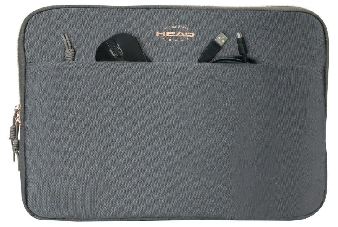 Funda Laptop Zip 15" Gris Rose Gold Head-4