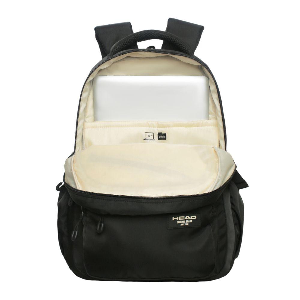 Mochila Mujer Notebook Miura Block Negro Head-3