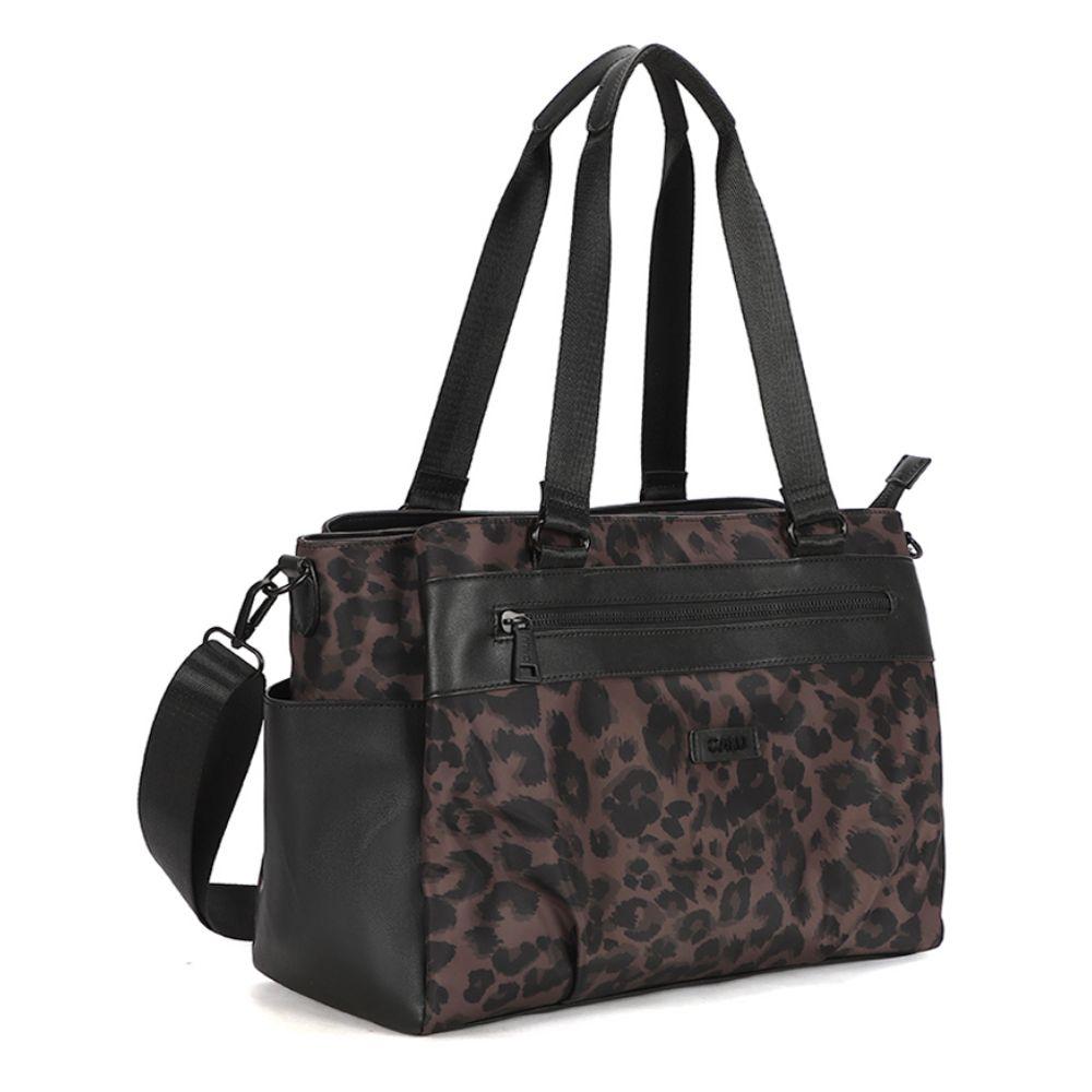 Cartera Bolso Shimmer Animal Print Café Calu-0