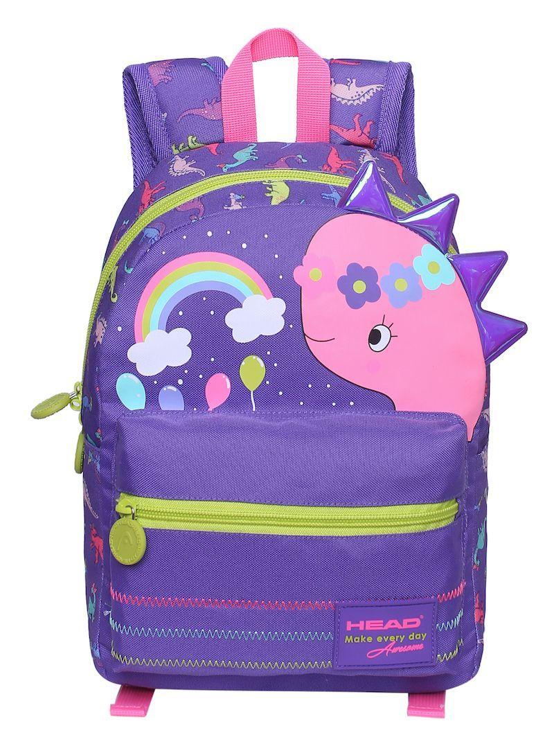 Mochila Infantil Cookie 20 Dino Girl Morado Head-1