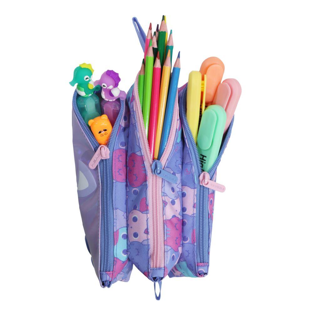 Estuche Infantil Niña Celerio Gato Lila Head-2