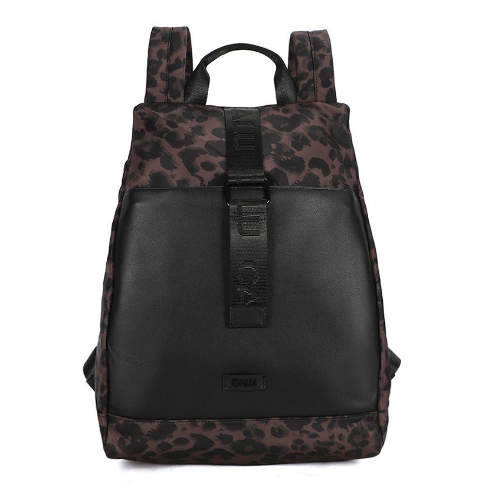 Mochila Antirrobo Glamour Animal Print Cafe Calu-1