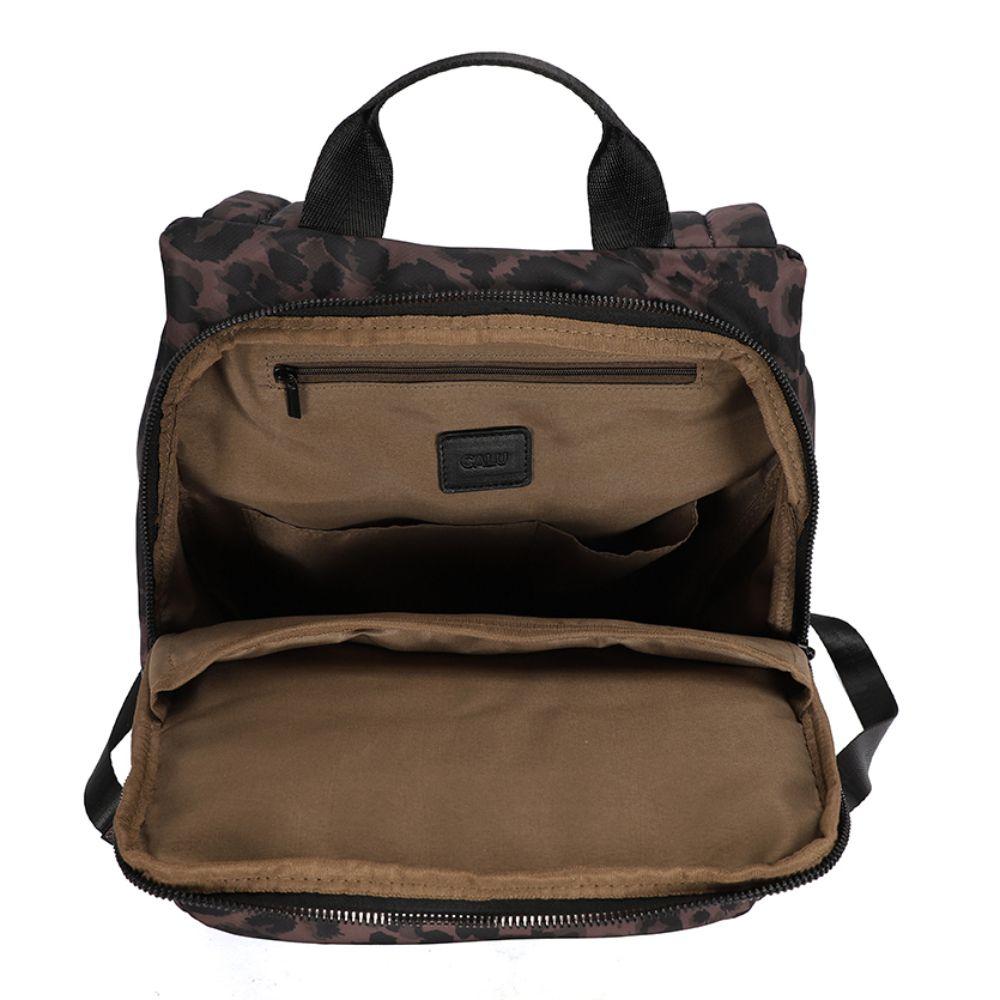 Mochila Antirrobo Glamour Animal Print Cafe Calu-2
