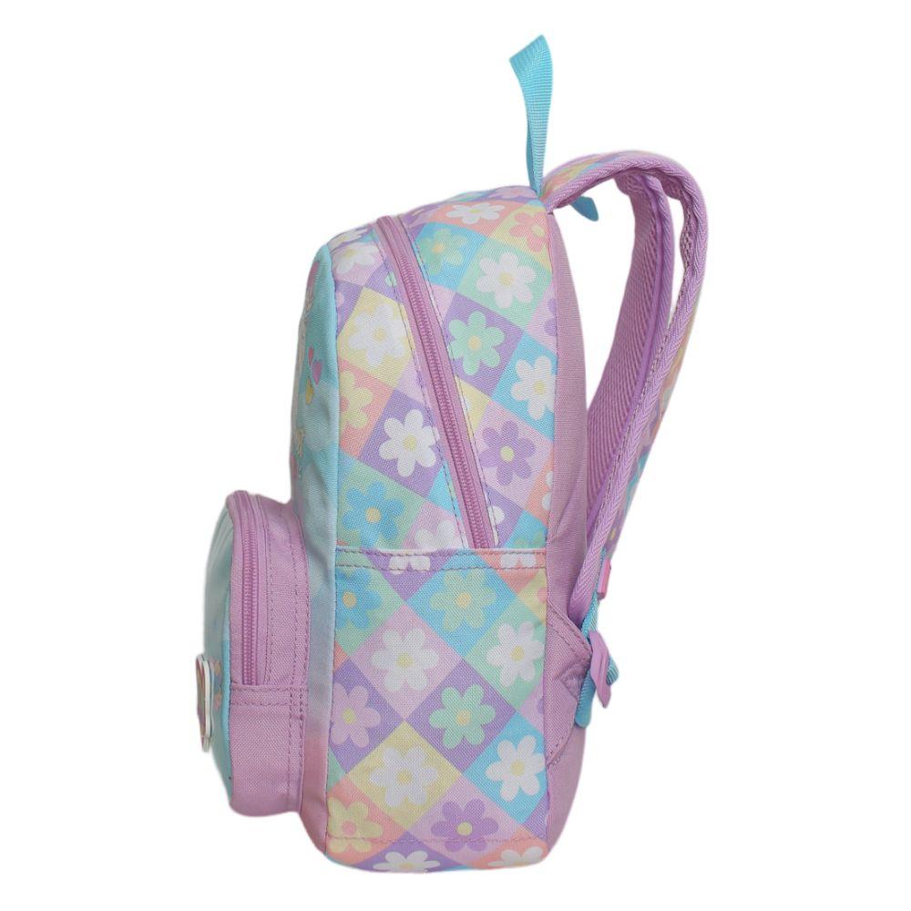 Mochila Infantil Niña Pop Unicornio Flores Lila Head-3