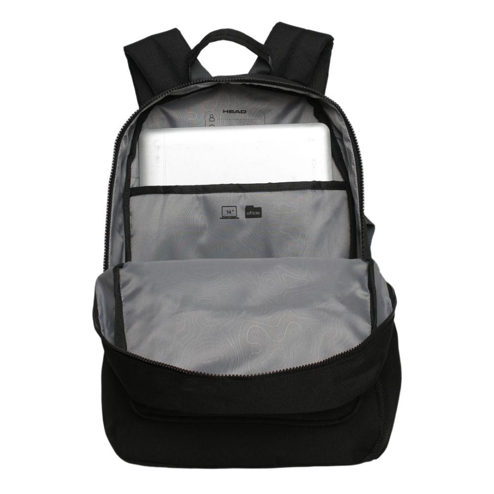 Mochila Compacta Escape Negra Rojo Head-2