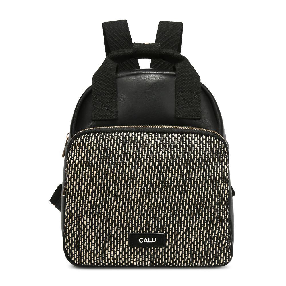 Mochila Cartera Texturas Julieta Negra Calu-1