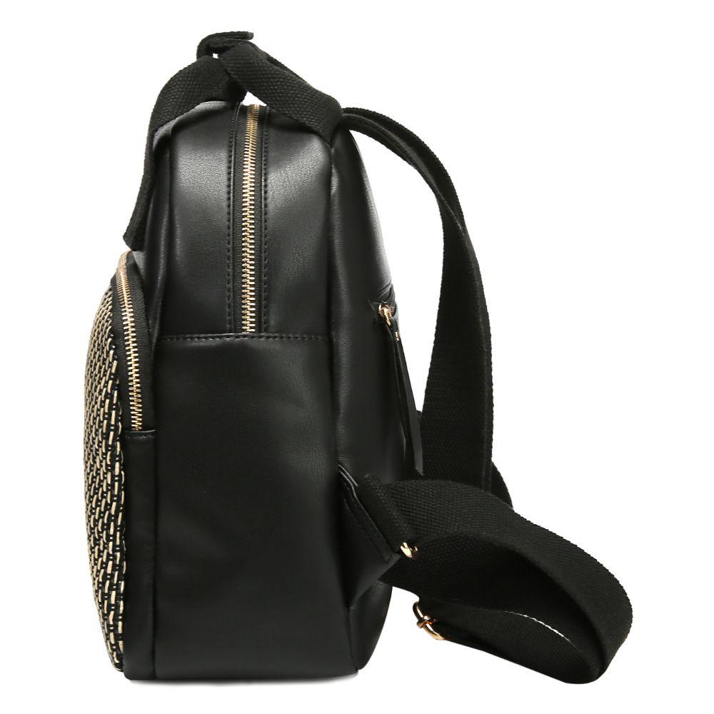 Mochila Cartera Texturas Julieta Negra Calu-3