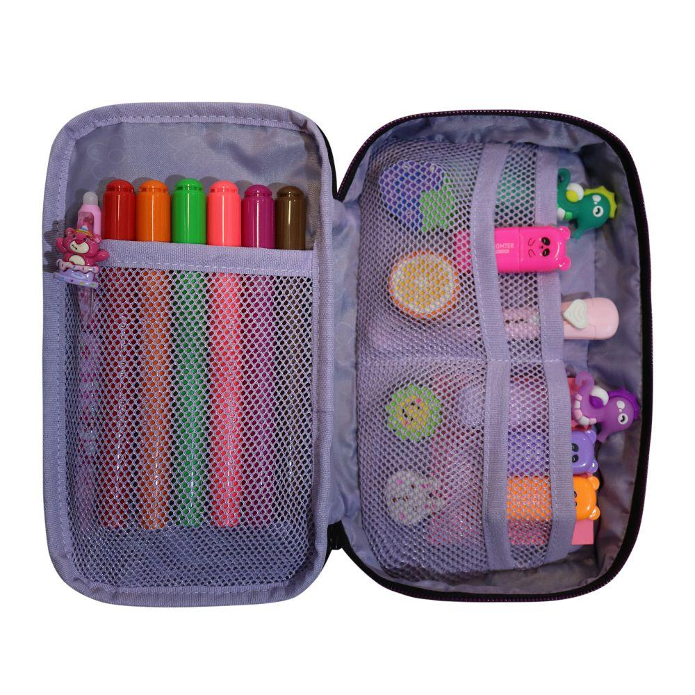 Estuche Mujer Pencil Kawaii Glitter Negro Head-4