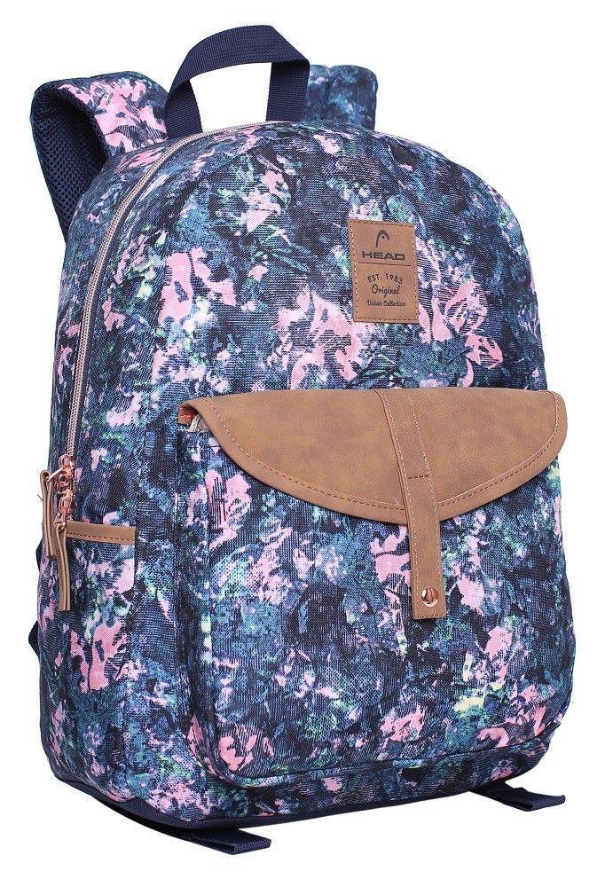 Mochila Creta Azul Flores Mujer Head   -0