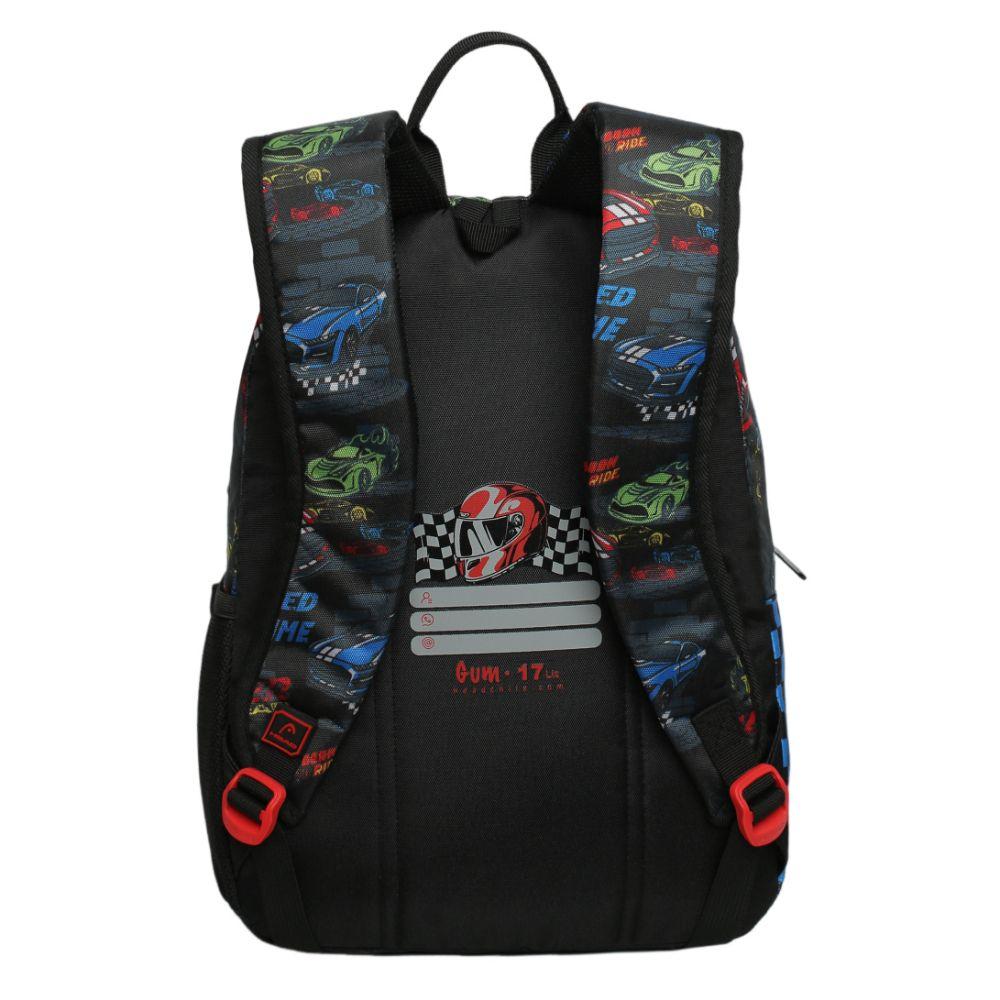 Mochila Infantil Niño Gum Speed Car Negro Head-4