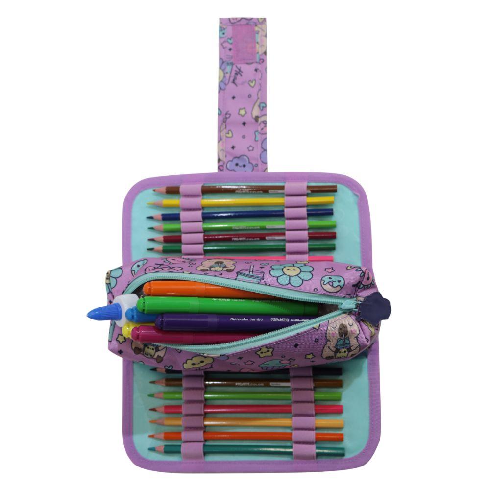 Estuche Infantil Niña Cherry Capibara Morado Head-3
