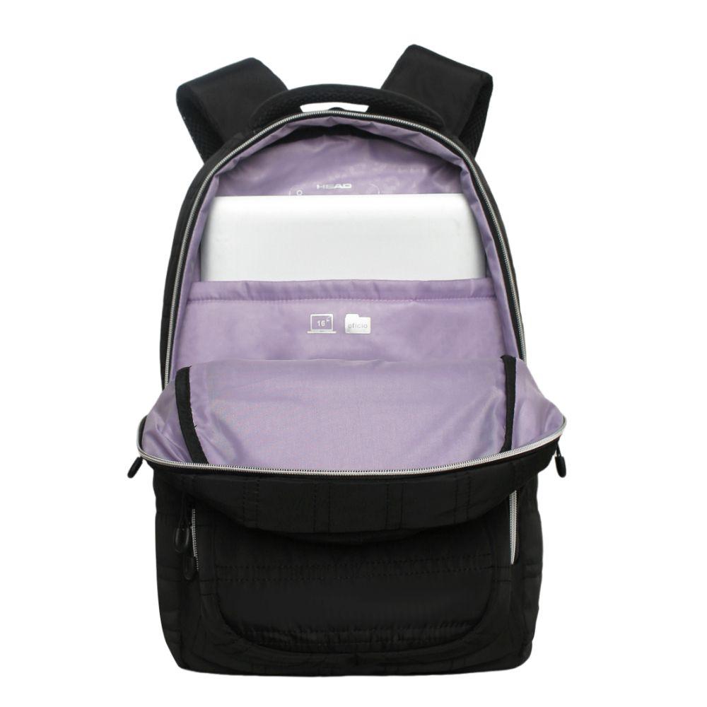 Mochila Mujer Maxima Microfibra Negro Lila Head-2