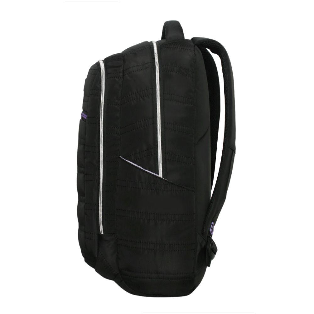 Mochila Mujer Maxima Microfibra Negro Lila Head-4