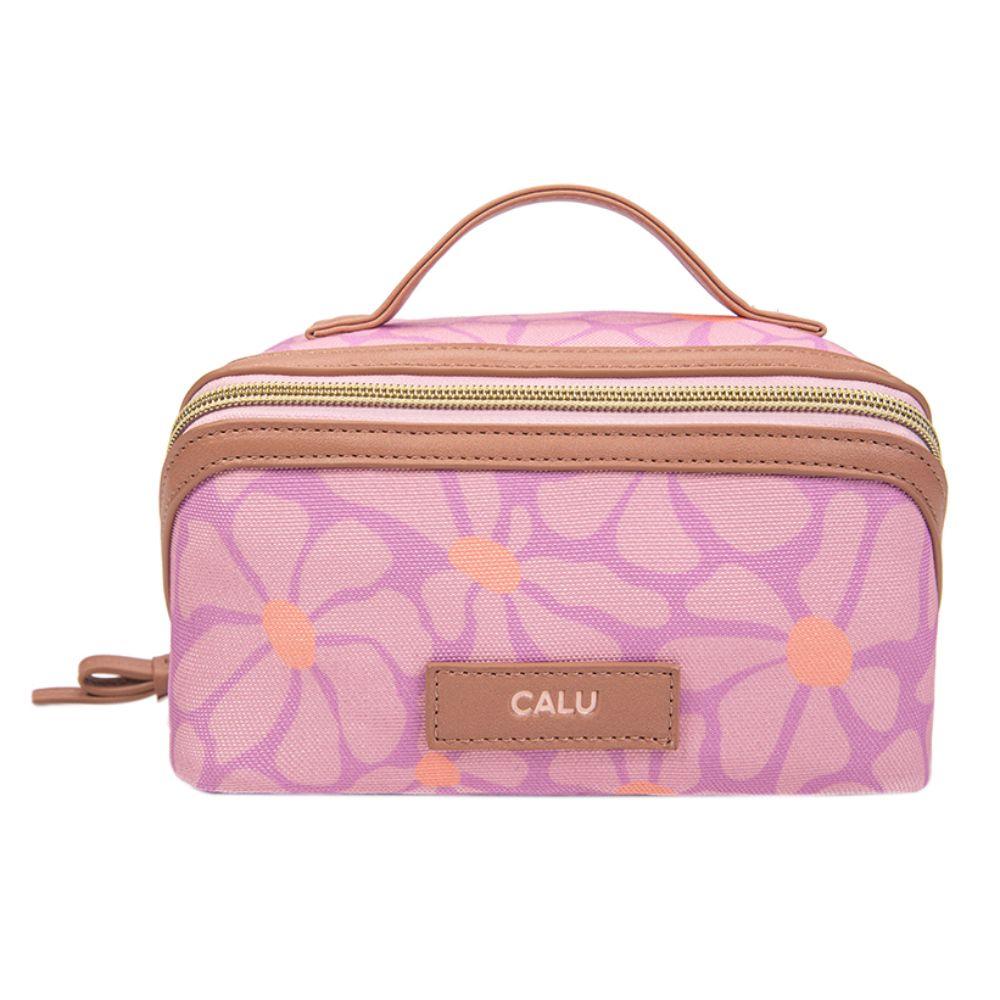 Neceser Cosmetiquero Leo Flores Rosado Calu-1
