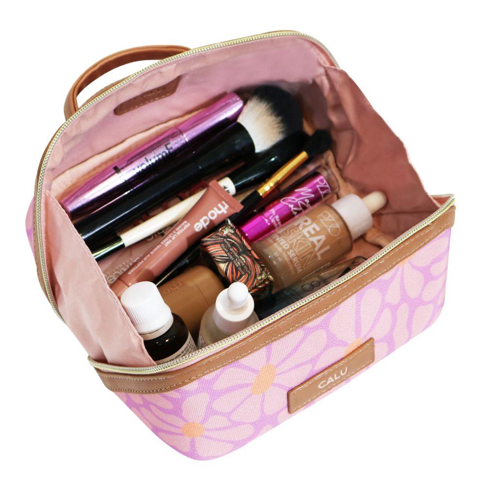 Neceser Cosmetiquero Leo Flores Rosado Calu-5