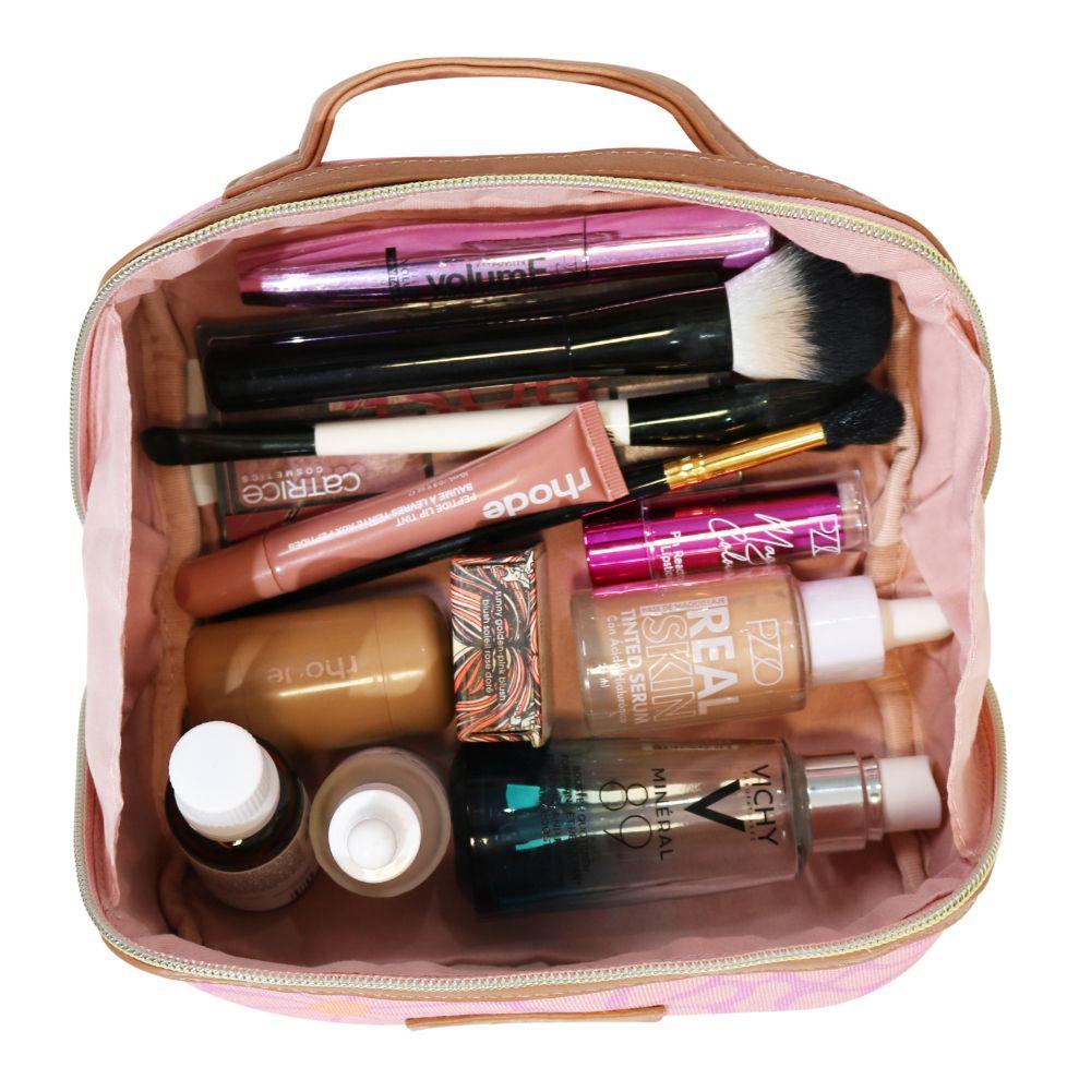 Neceser Cosmetiquero Leo Flores Rosado Calu-7