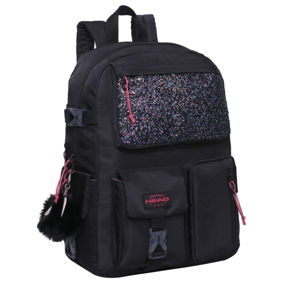 Mochila Mujer Fusion K-POP Glitter Negro Head-0