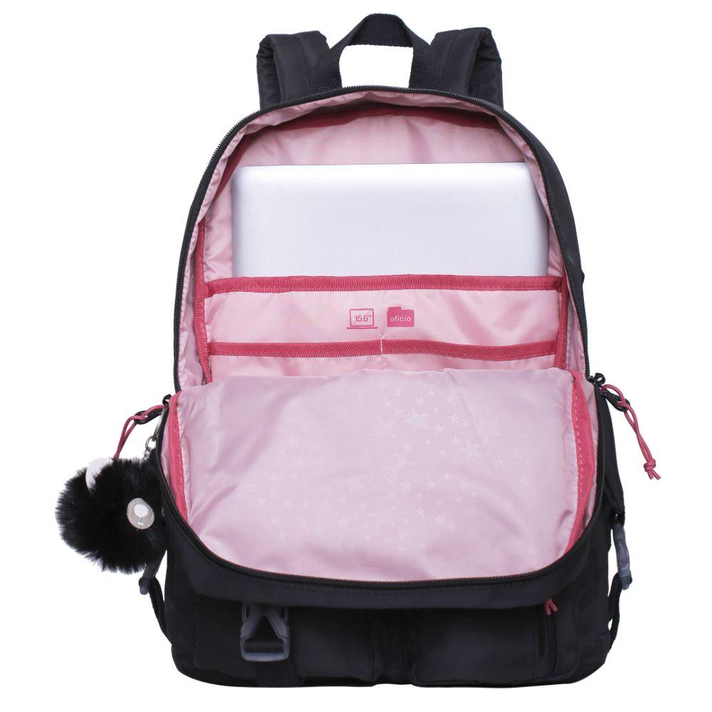Mochila Mujer Fusion K-POP Glitter Negro Head-2