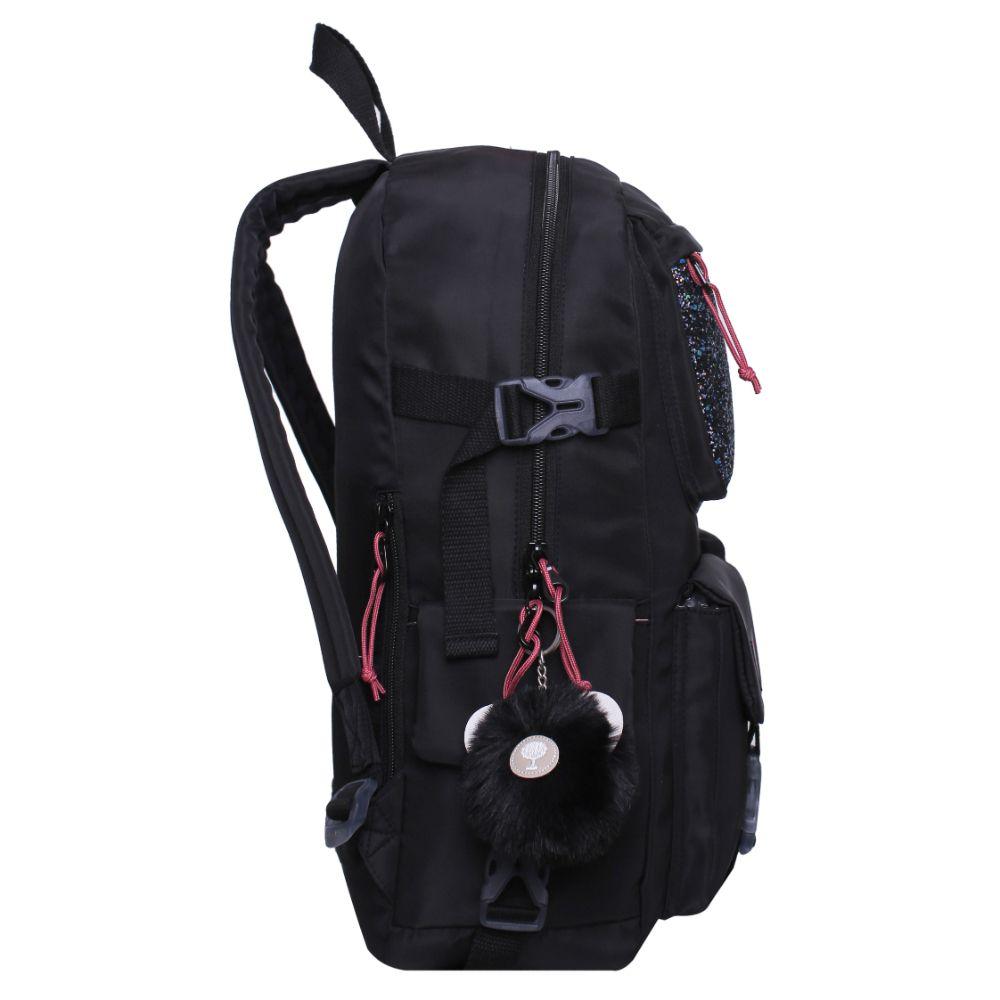 Mochila Mujer Fusion K-POP Glitter Negro Head-4