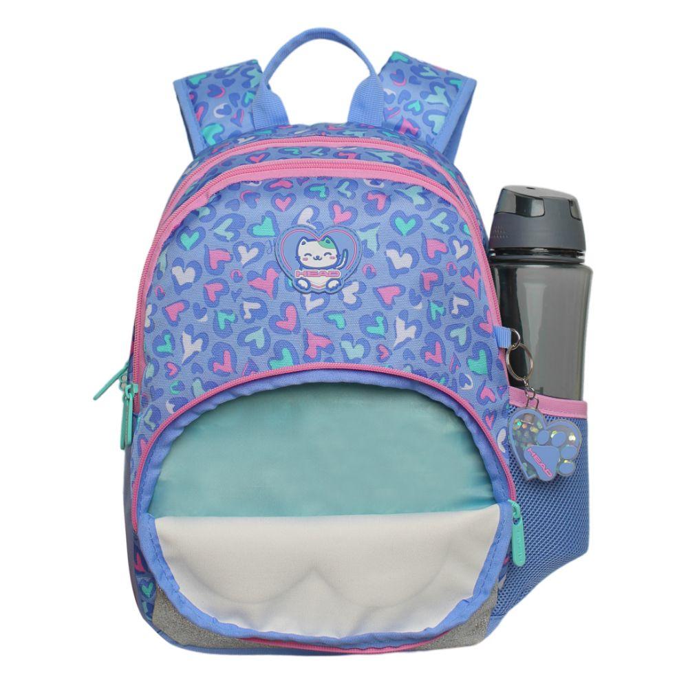 Mochila Infantil Niña Gum Gato Corazon Lila Head-2