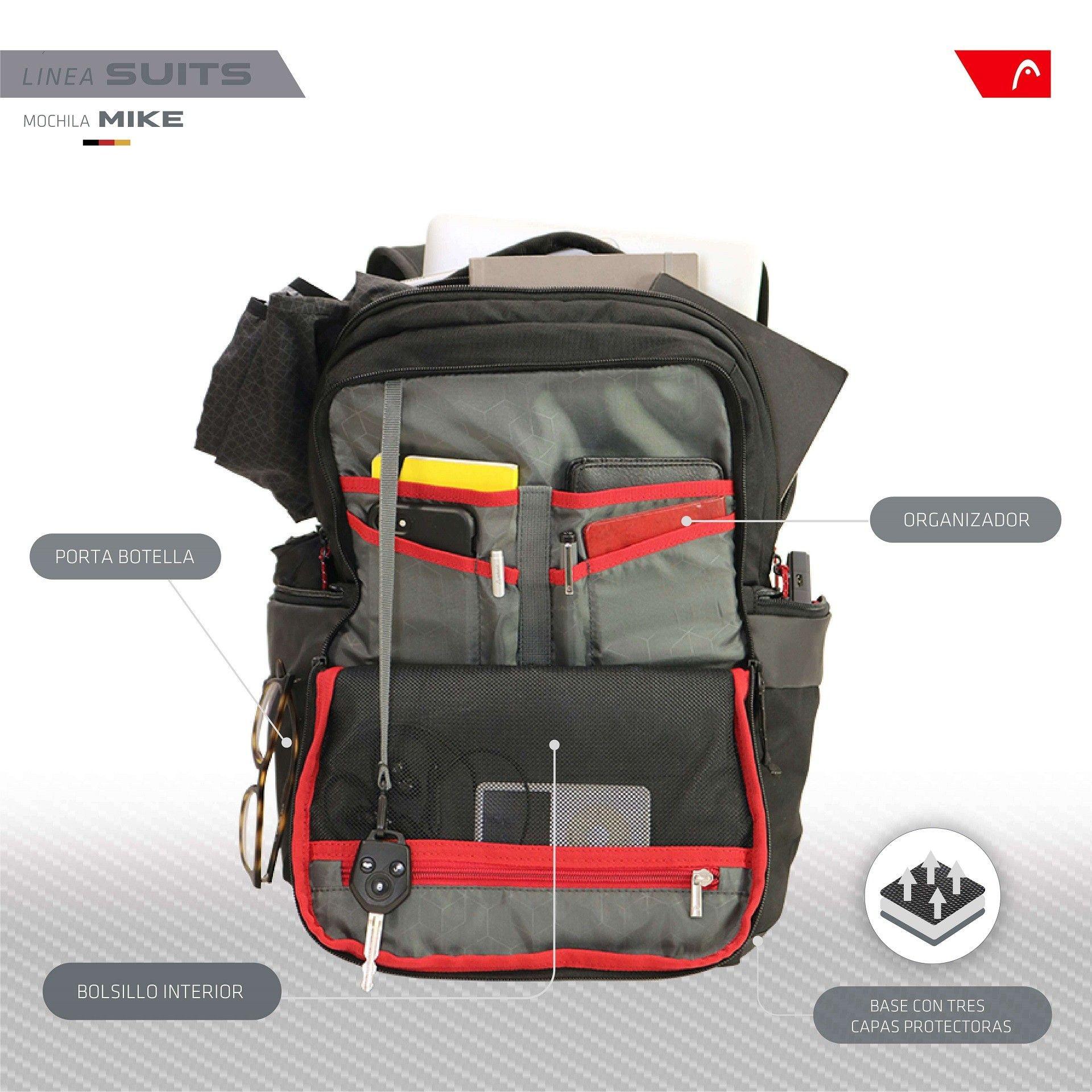 Mochila Ejecutiva Mike Negro Head-3