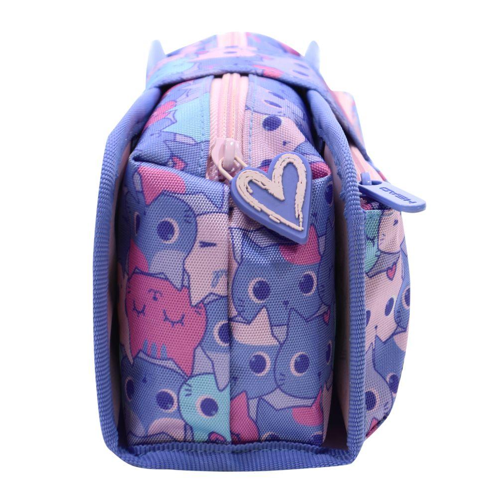 Estuche Infantil Niña Cherry Gato Lila Head-4