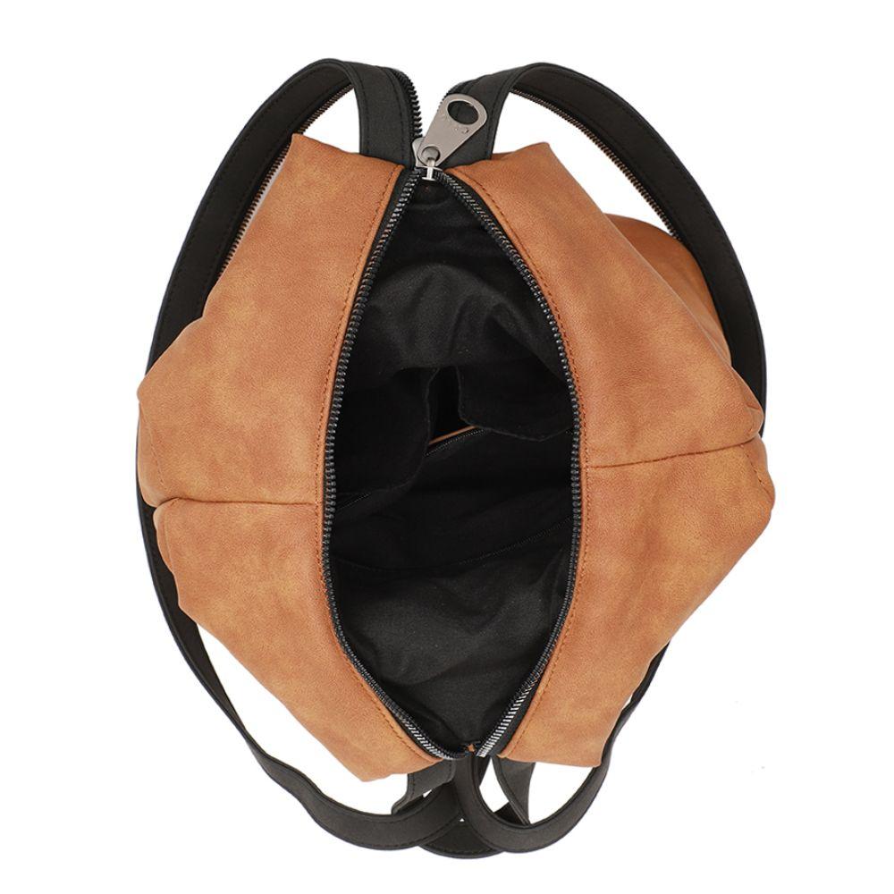 Mochila y Crossbody Amelie PU Camel Calu-2