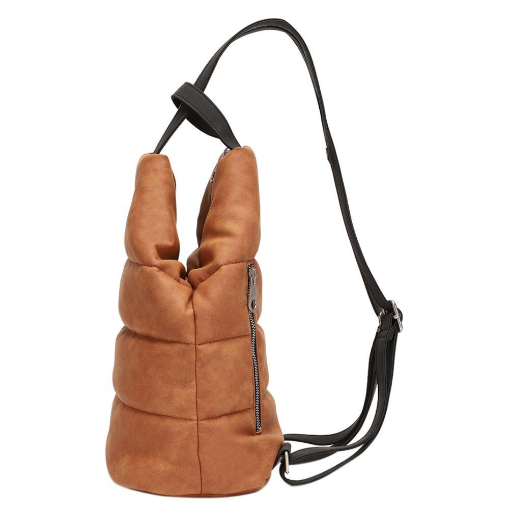 Mochila y Crossbody Amelie PU Camel Calu-3