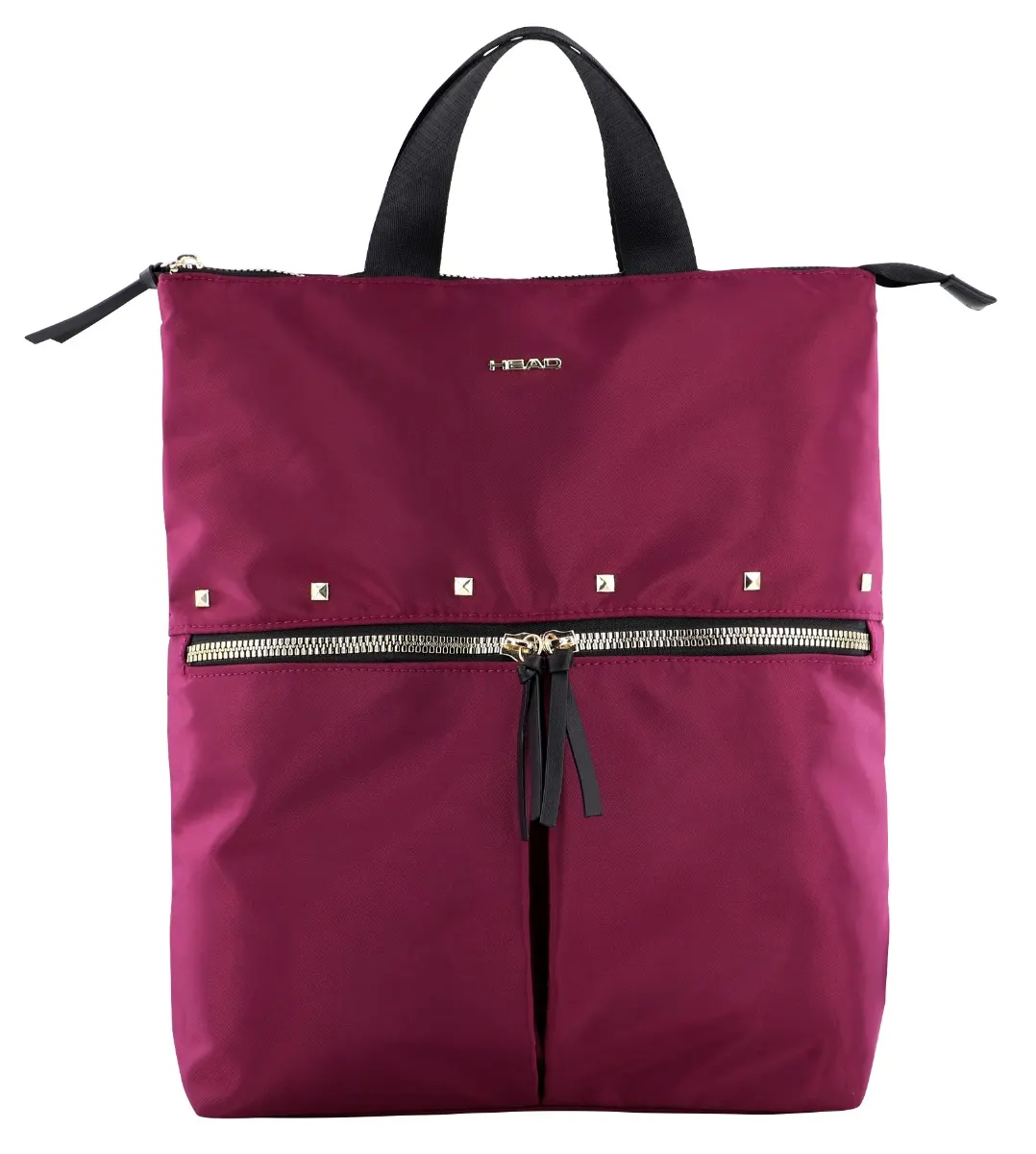 Cartera Mochila Ejecutiva Silver Tachas Burdeo Head-2