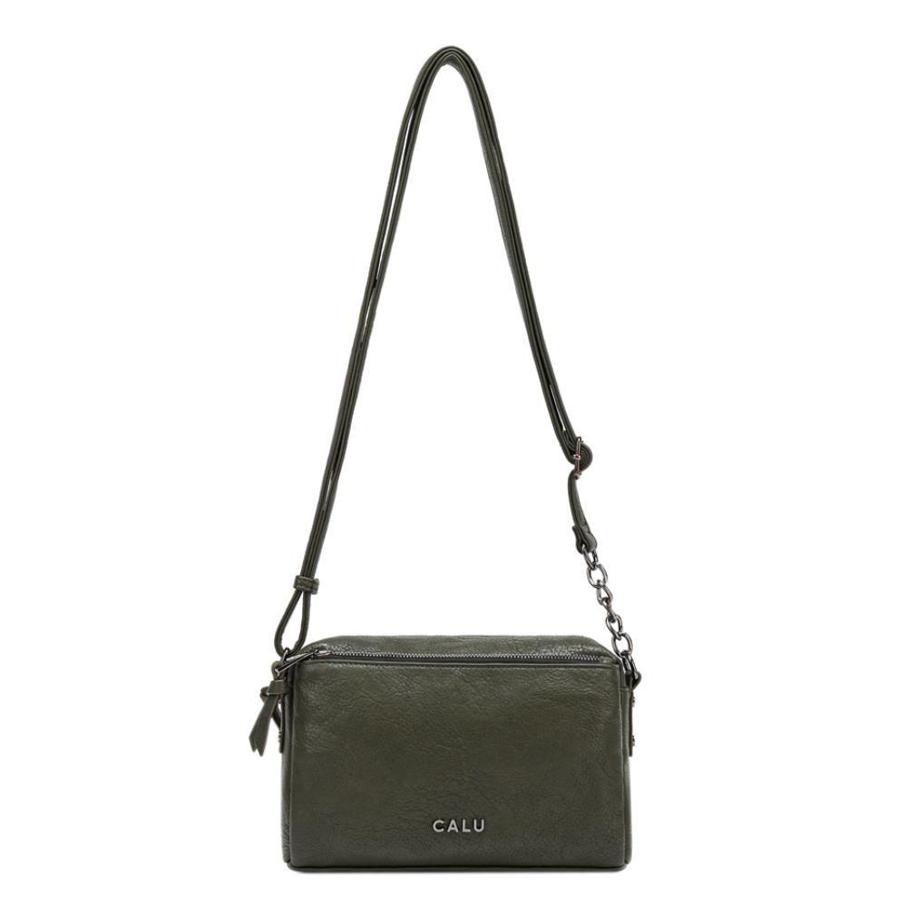 Cartera Mediana Elegante Pixie Verde Musgo Calu-2