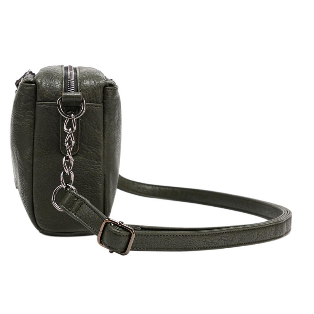 Cartera Mediana Elegante Pixie Verde Musgo Calu-4
