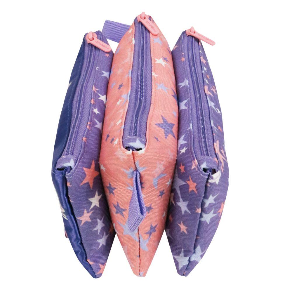 Estuche Infantil Triple Celerio Cat Star Lila Lila Head-2