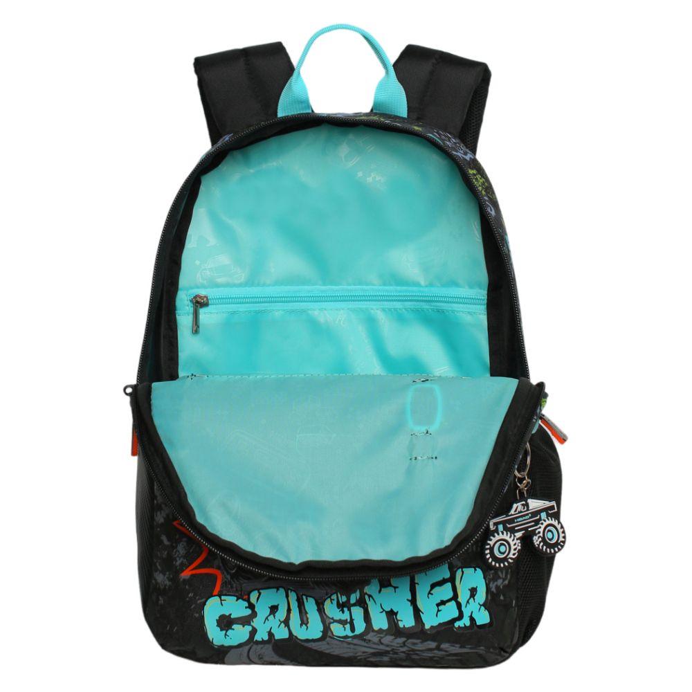 Mochila Infantil Niño Bionica Monster Truck Negro Head-6
