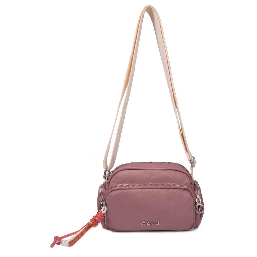 Cartera Bandolera Pamela Microfibra Palo Rosa Calu-3