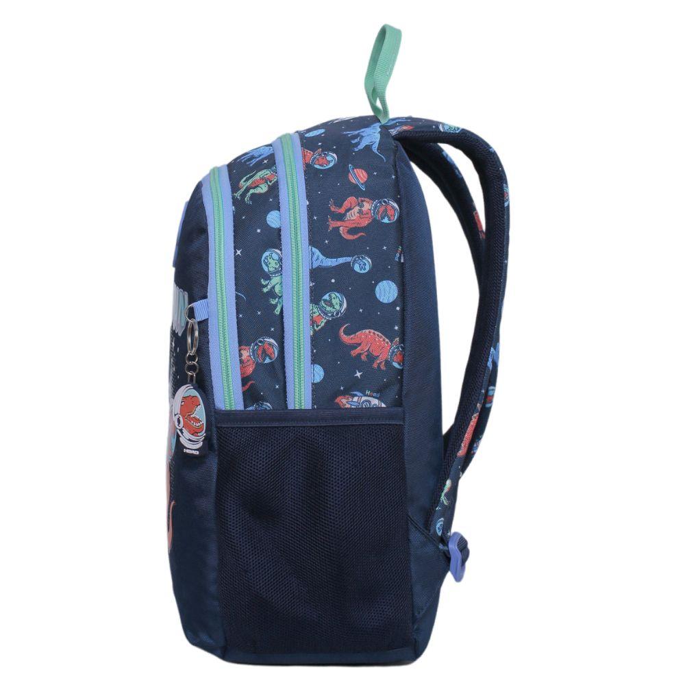 Mochila Escolar Bionica Space Dinos Azul Head-3