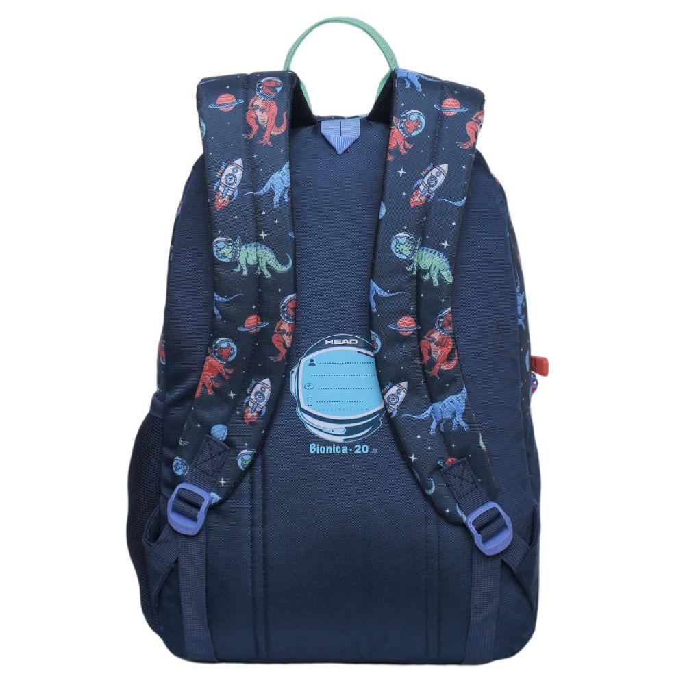 Mochila Escolar Bionica Space Dinos Azul Head-4