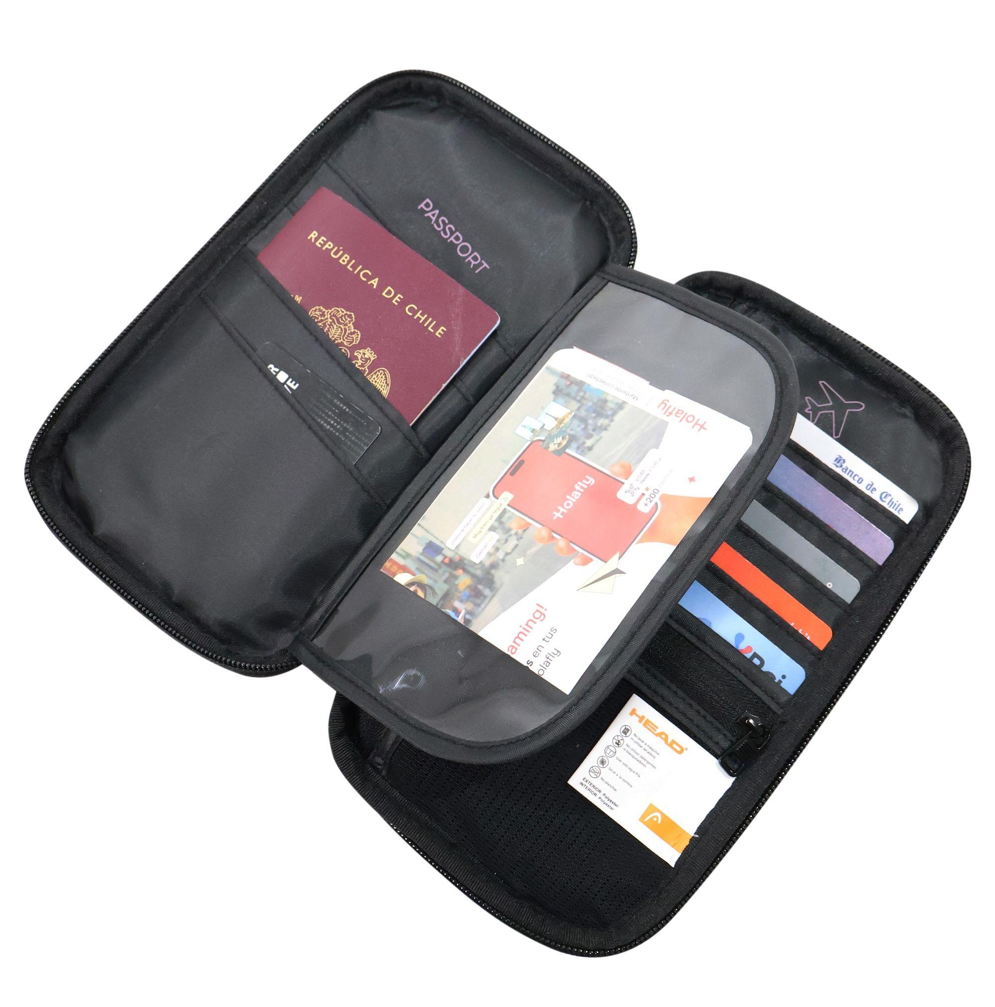 Porta Pasaporte Organizador Documentos Miles Rosado Head-7