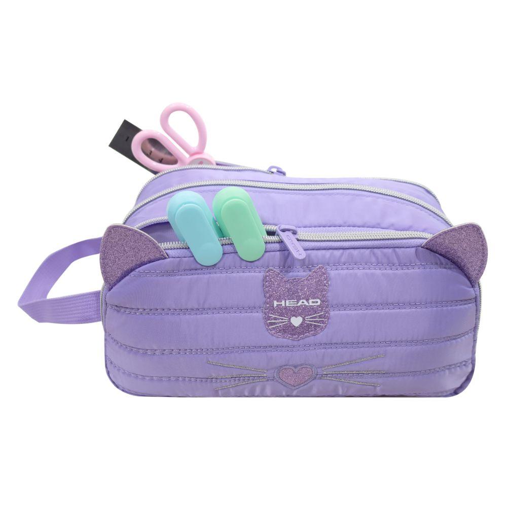 Estuche Infantil Niña Atos Gato Lila Head-3