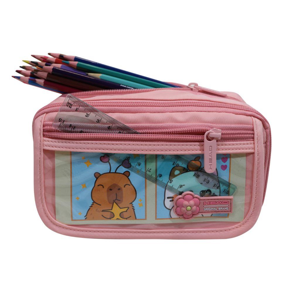 Estuche Mujer Pencil KawaiiBlock Pink Head-2