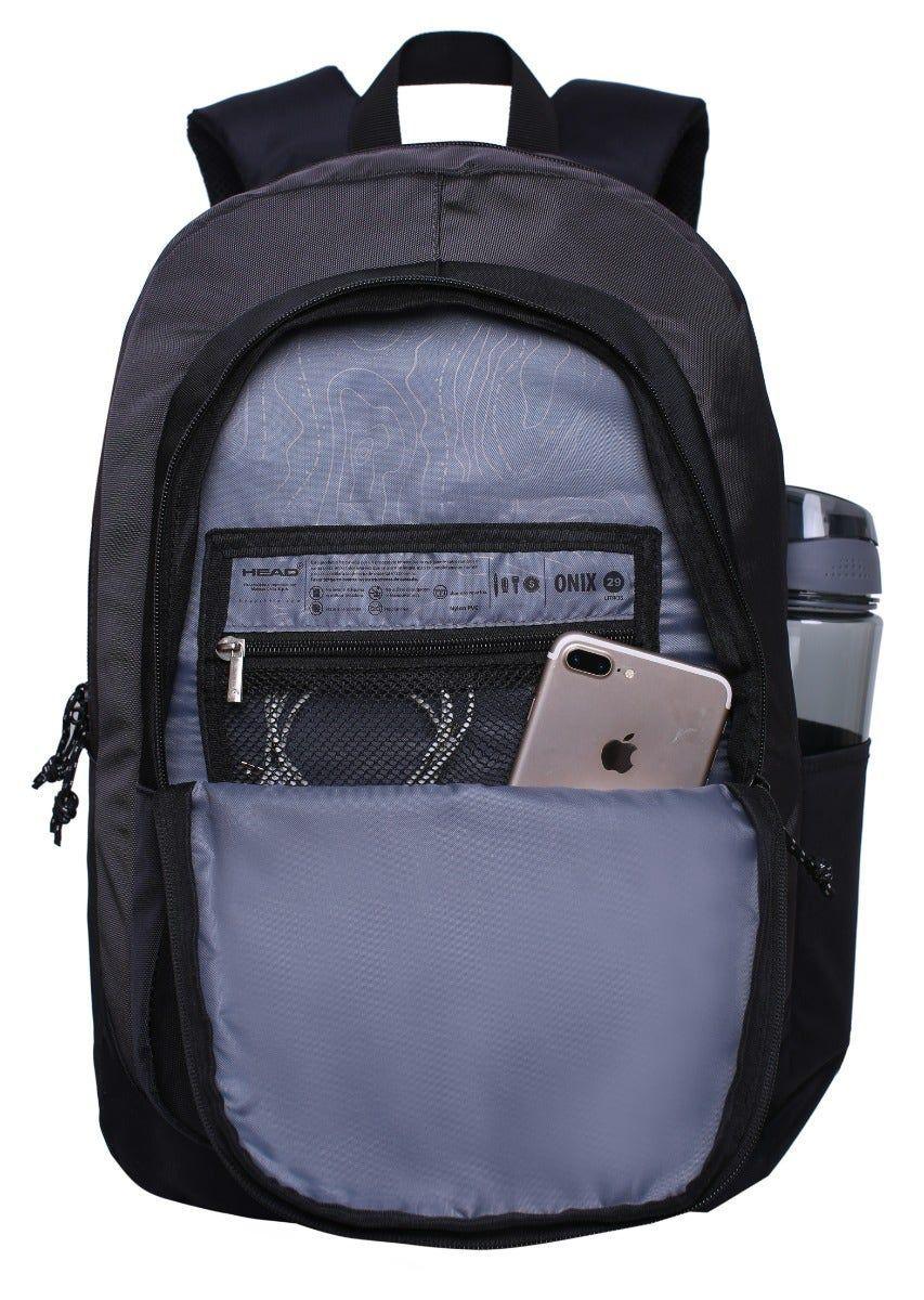 Mochila Onix 22 Color Block Gris Negro Head-1